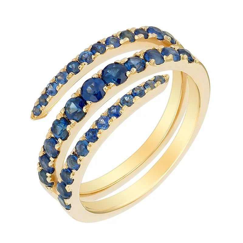 ladies wide rings-Triple Wrap Gemstone Pinky