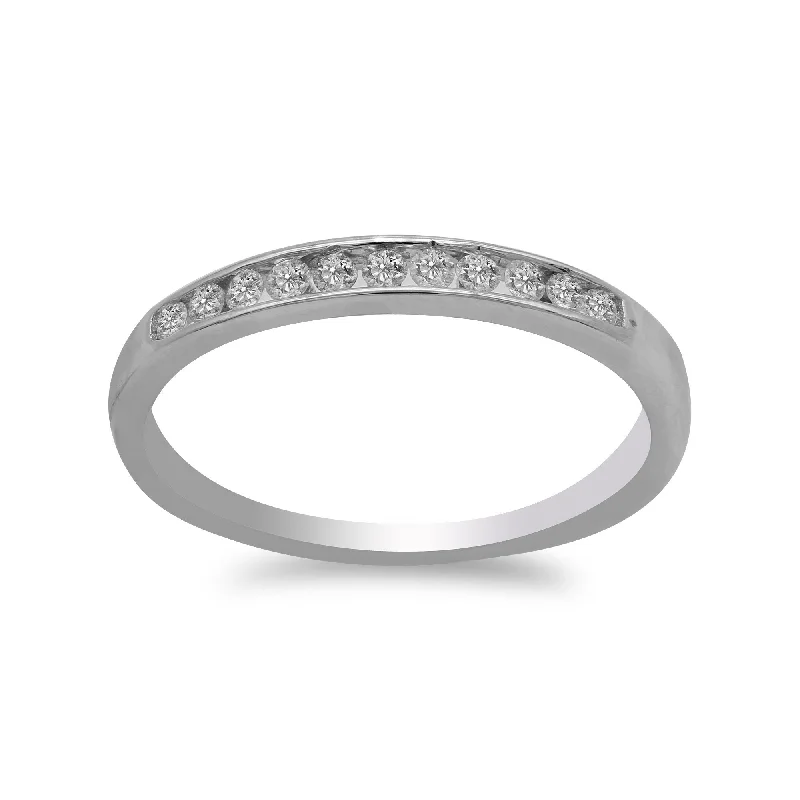 ladies fashion rings-14K White Gold Diamond Ring