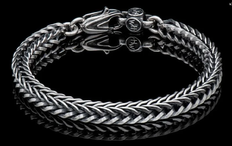 ladies braided bracelets-PAROS Sterling silver chain bracelet