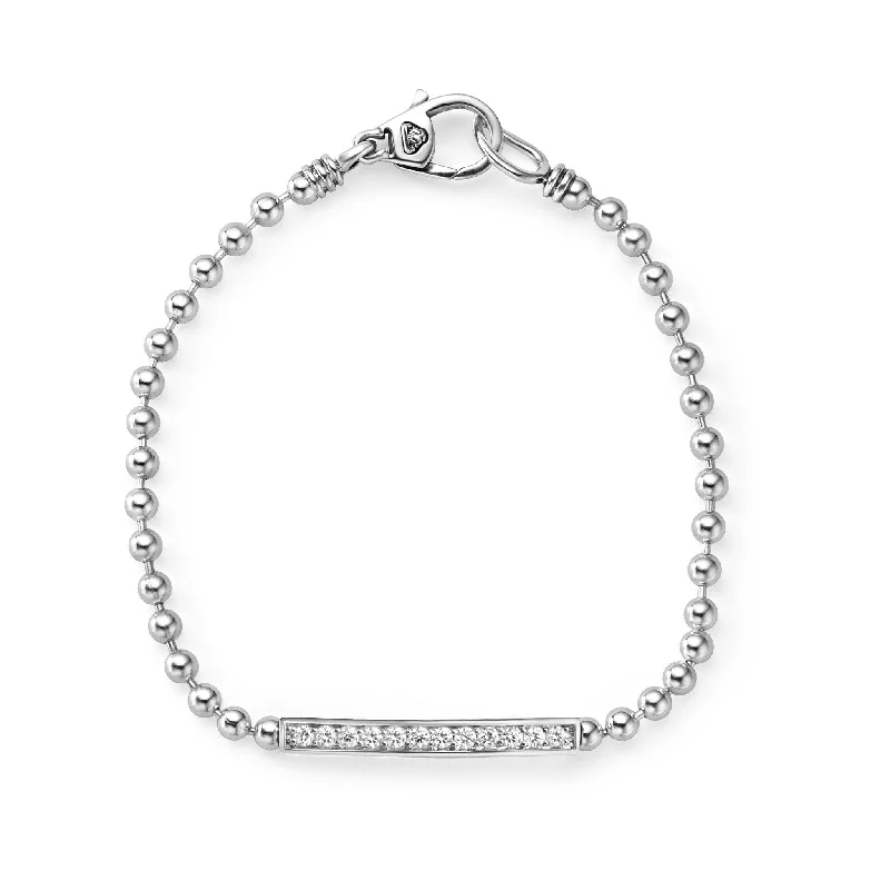 ladies silver bangles for women-Caviar Spark Diamond Beaded Bracelet