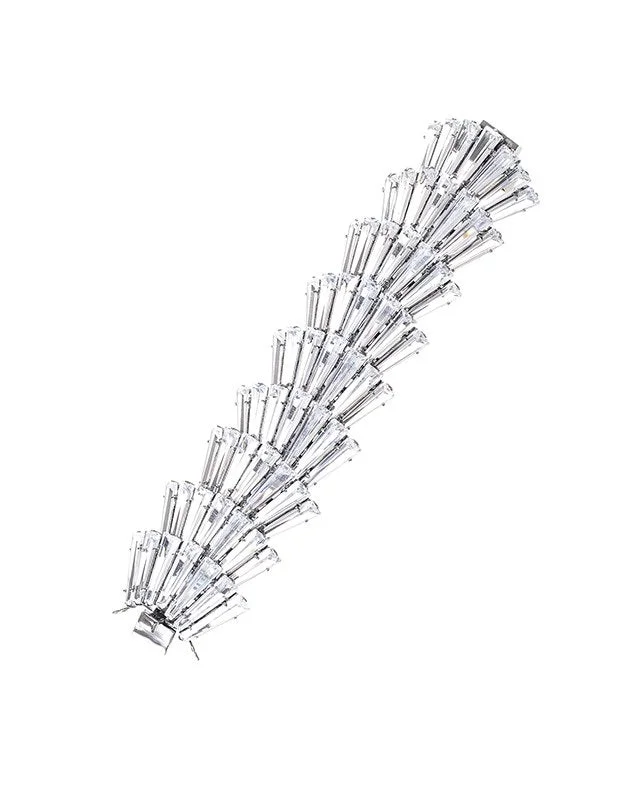 ladies silver bangles with diamonds-Baguette Fan Bracelet