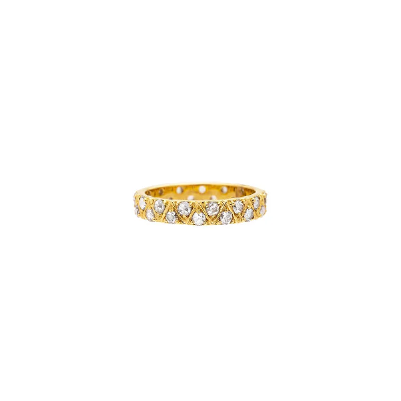 ladies luxury rings-18 Karat Yellow Gold Stella Rose Cut Diamond Band