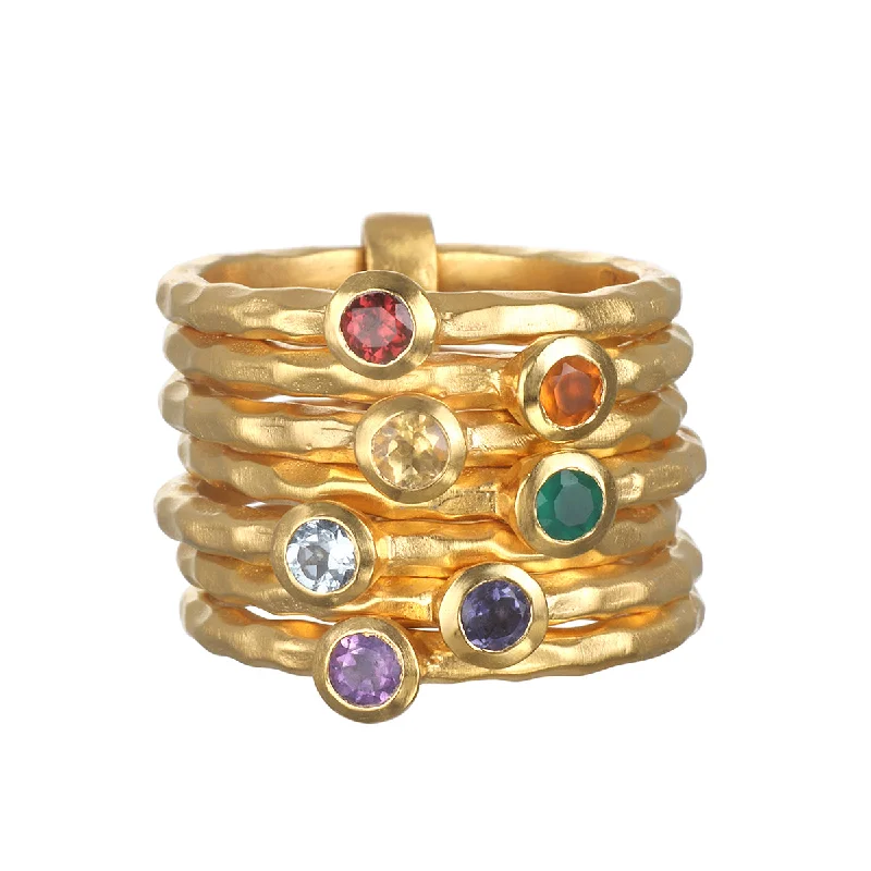 ladies art deco rings-Ebb and Flow Chakra Stacked Statement Ring