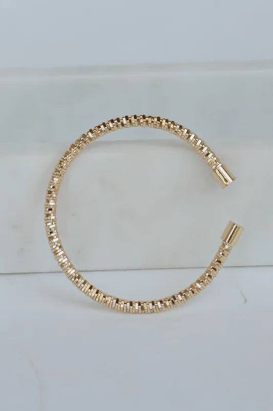 ladies bracelet for wedding-Mila Gold Cuff Bracelet