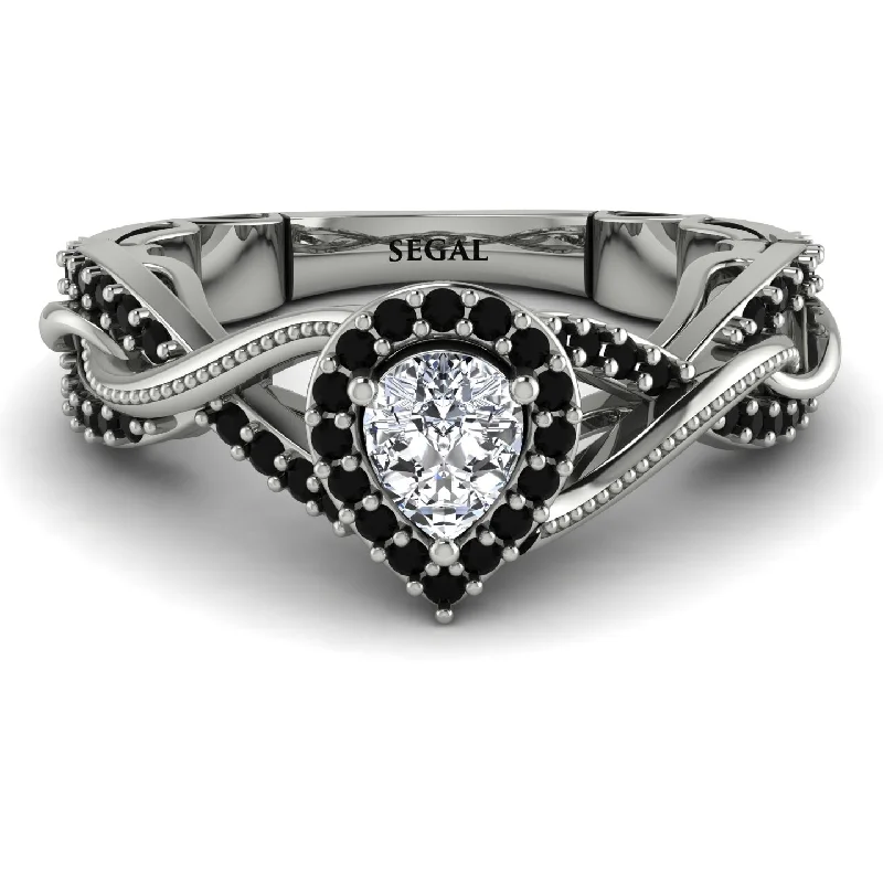 custom wedding and engagement rings for ladies-Infinity Inspired Halo Diamond Engagement Ring - Teresa No. 33