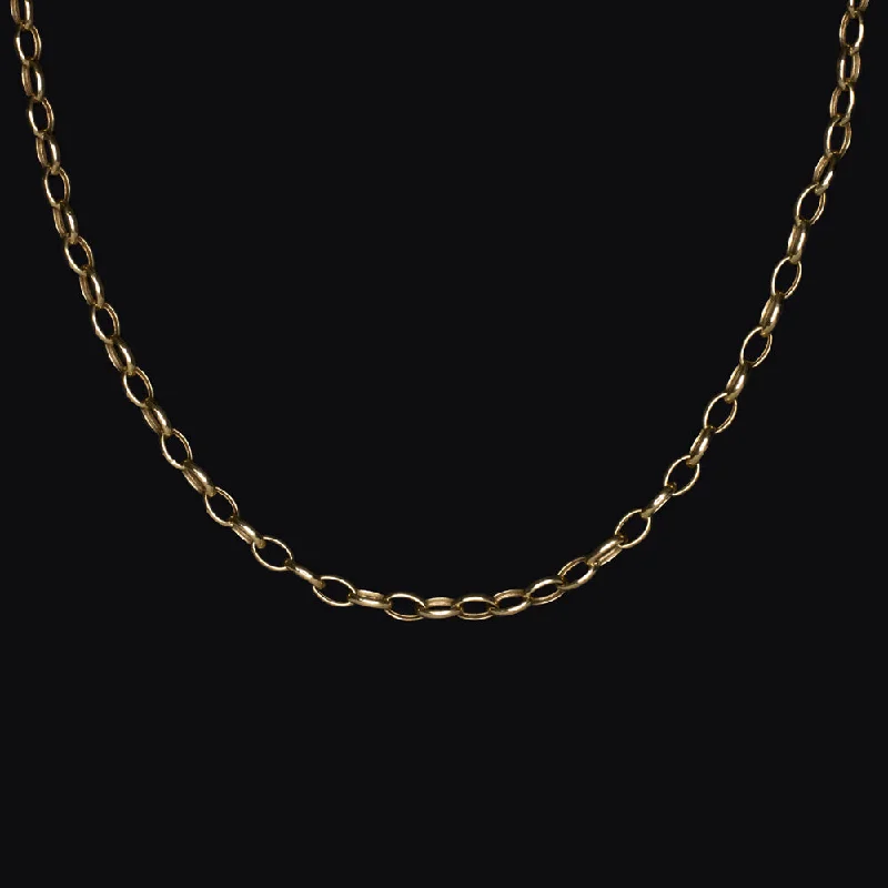 ladies elegant necklaces-OVAL LINK CHAIN NECKLACE SOLID 14K YELLOW GOLD 20 INCH LONG CLASSIC MENS LADIES