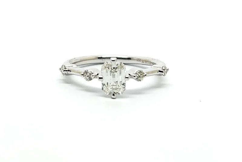 ladies minimal rings-Petite Double Side stone Diamond Ring