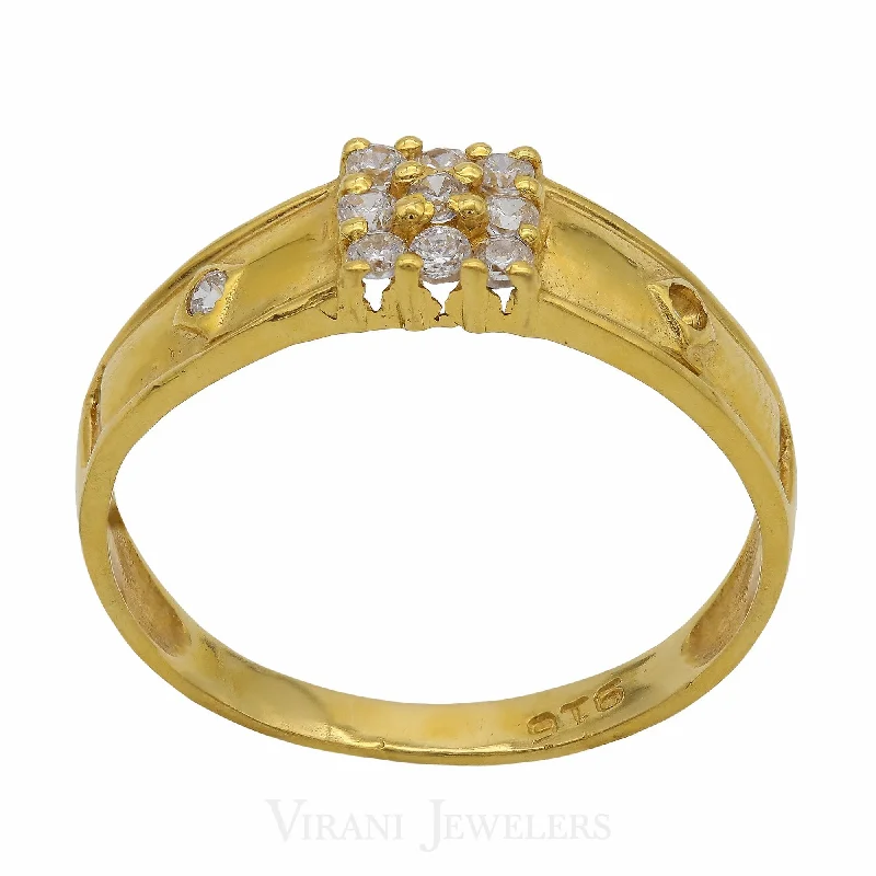 ladies promise rings-22K Gold CZ Ring