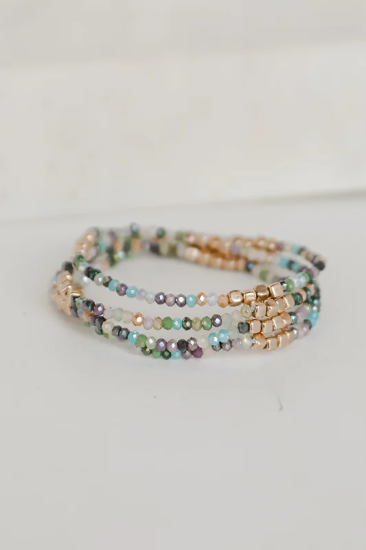 ladies trendy bracelets-Delilah Beaded Bracelet Set