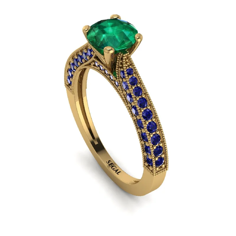 luxurious ladies engagement rings-Classic Vintage Emerald Engagement Ring - Kathryn No. 64