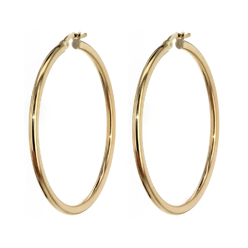 ladies fashion statement earrings-40MM Round Hoop Earrings