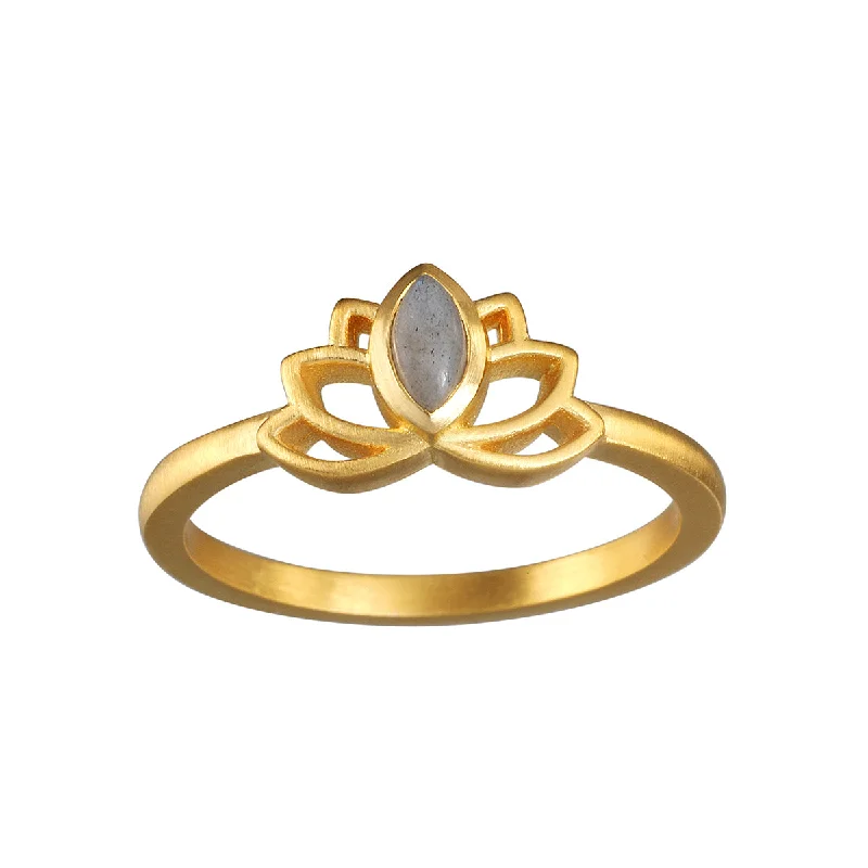 ladies chunky rings-Cultivate Truth Lotus Labradorite Ring