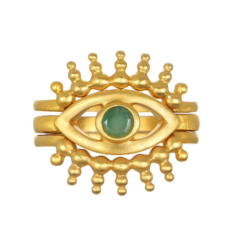 ladies signet rings-Shed a Light Evil Eye Ring Set