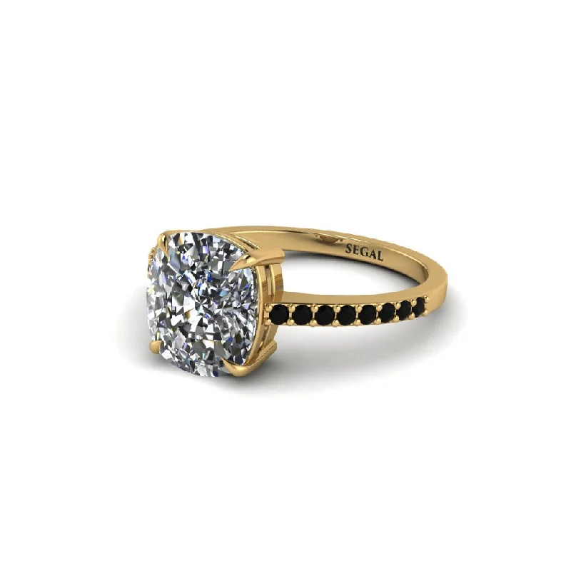 halo ladies engagement rings-Gold Handmade Cushion Cut Diamond Engagement Ring - Whitney No. 31