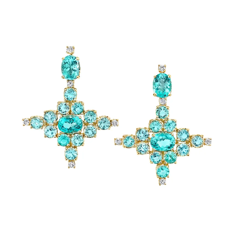 ladies crystal stud earrings-Apatite Dew Earrings, Small