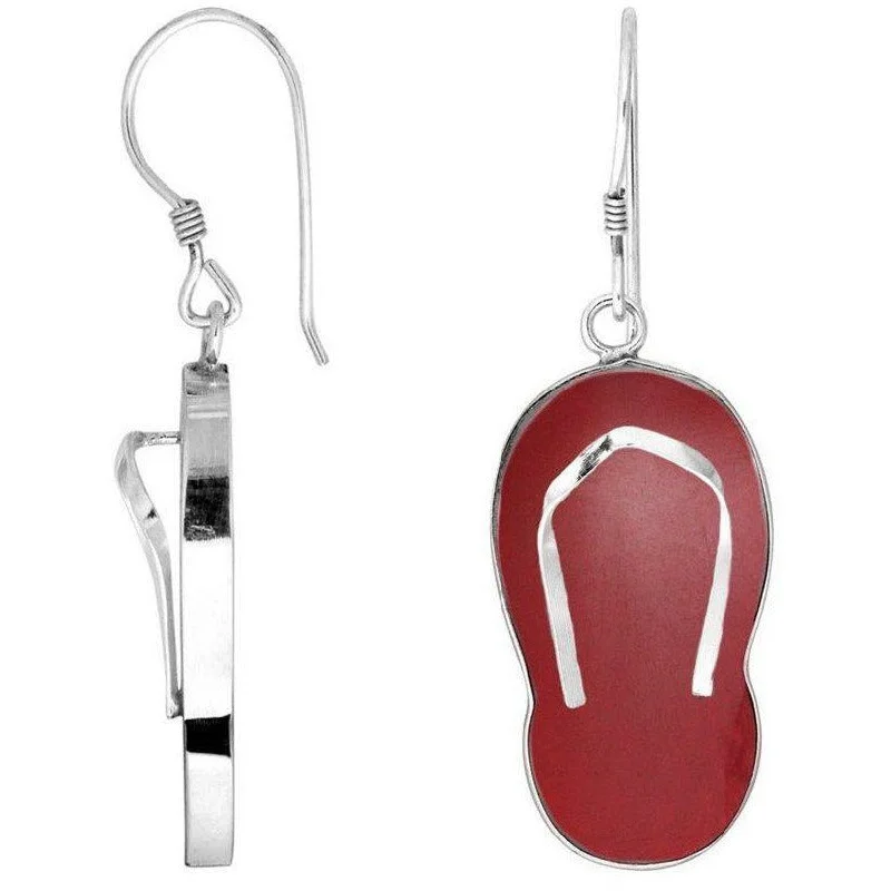 ladies diamond earrings-Aruba Coral Flip Flop Earrings