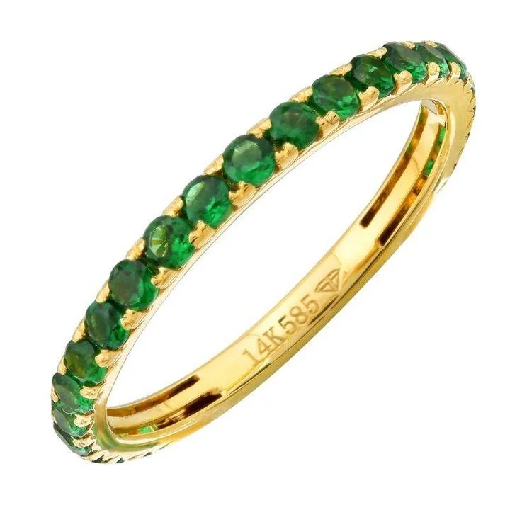 ladies stackable gold rings-Gemstone Eternity Ring