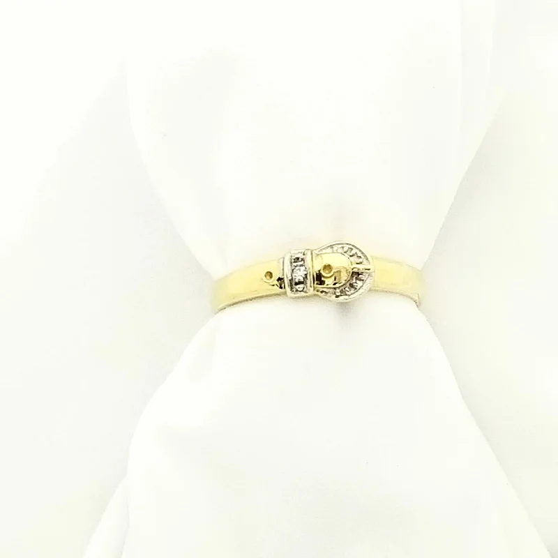 ladies bold rings-Gold Buckle Ring