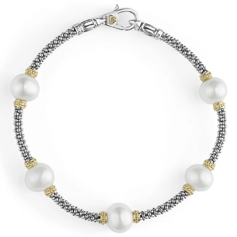 ladies engraved bangles-Luna Caviar Pearl Bracelet