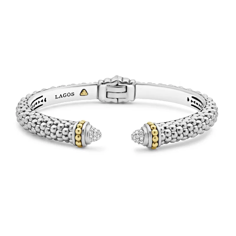 ladies traditional bracelets-Caviar Lux Diamond Cuff Bracelet | 8mm