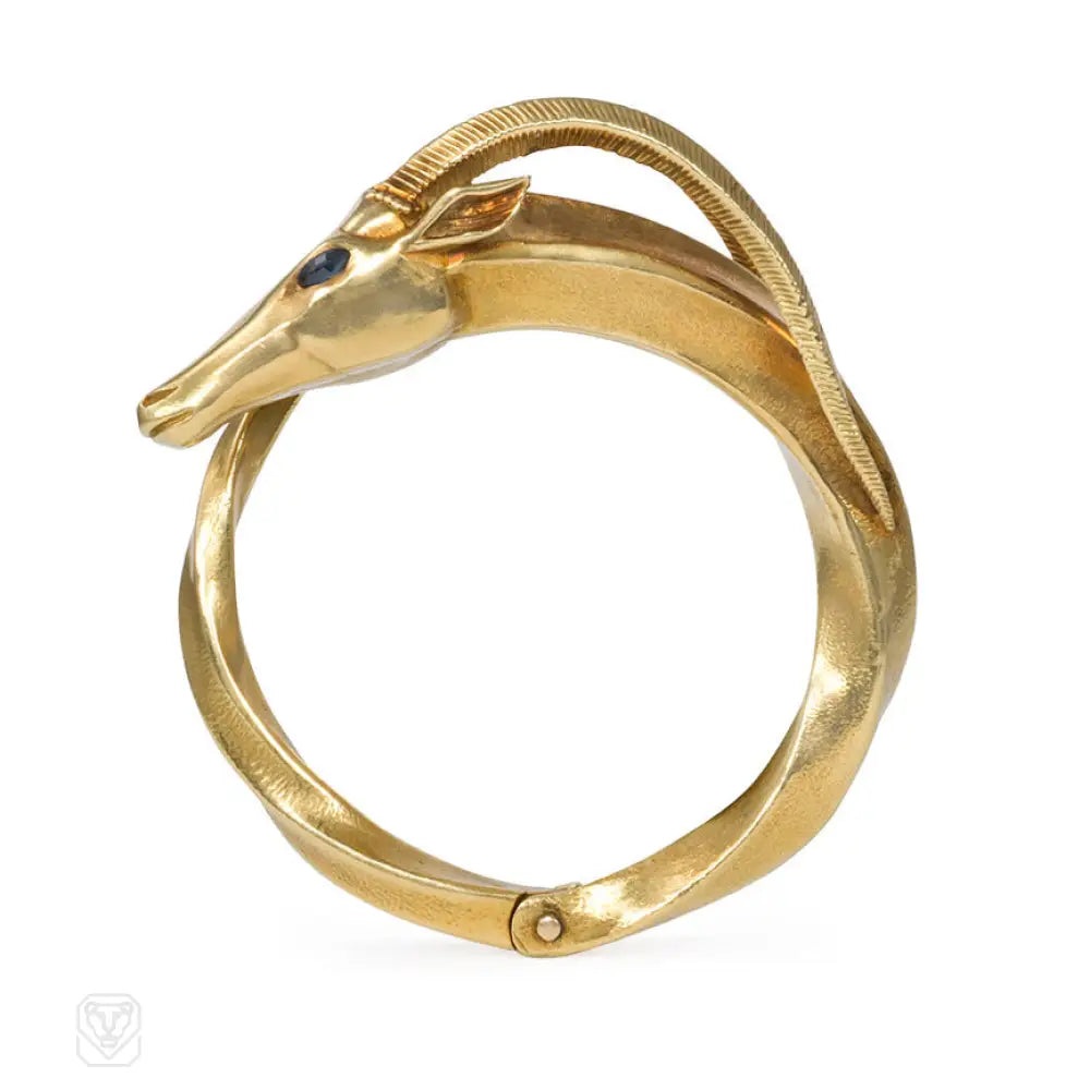 ladies luxury bangles-Gold ibex bracelet, France