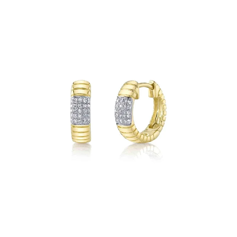 ladies bold earrings-0.11 ctw Diamond Huggie Earrings