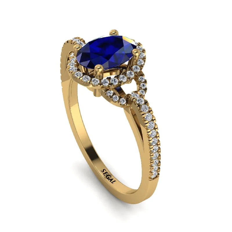 sapphire ladies engagement rings-Timeless Beauty Oval Sapphire Engagement Ring - Judy No. 13