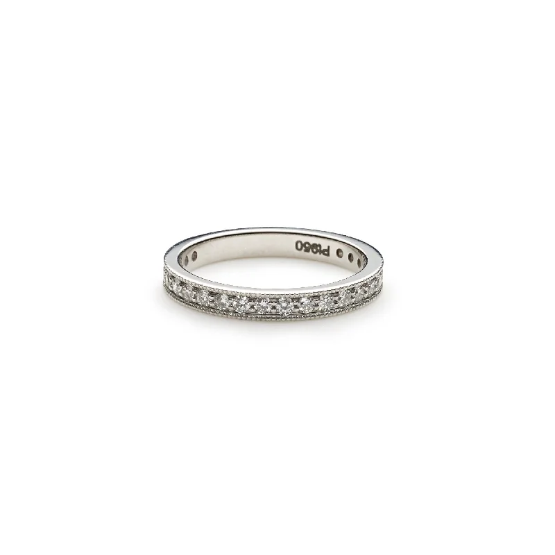 ladies oval shaped rings-14K White Gold Diamond Eternity Wedding Band W/ 0.34ct VS-SI Diamonds & Channel Set Diamonds