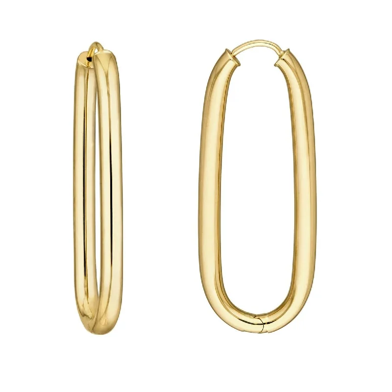 ladies dangling earrings-38.3MM OVal Hoop Earrings