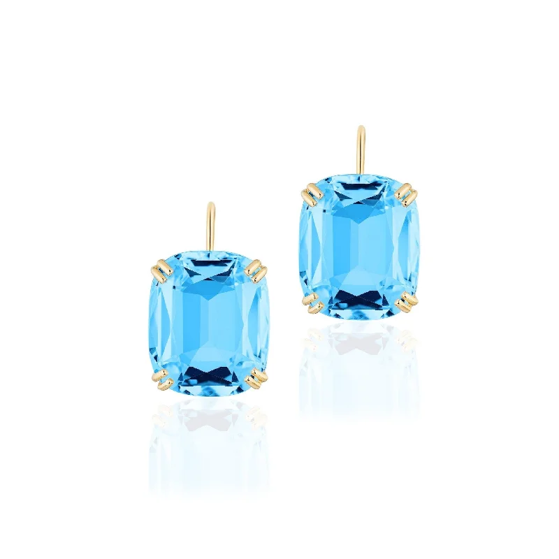 ladies layered earrings-Cushion-Cut Wire Earrings