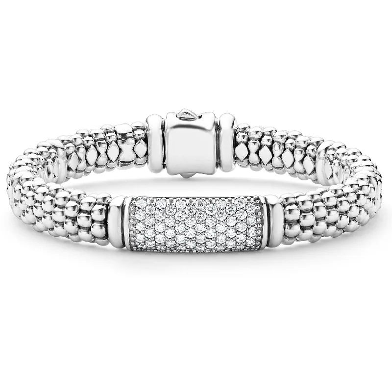 ladies designer bracelets-Signature Caviar Caviar Diamond Bracelet | 9mm