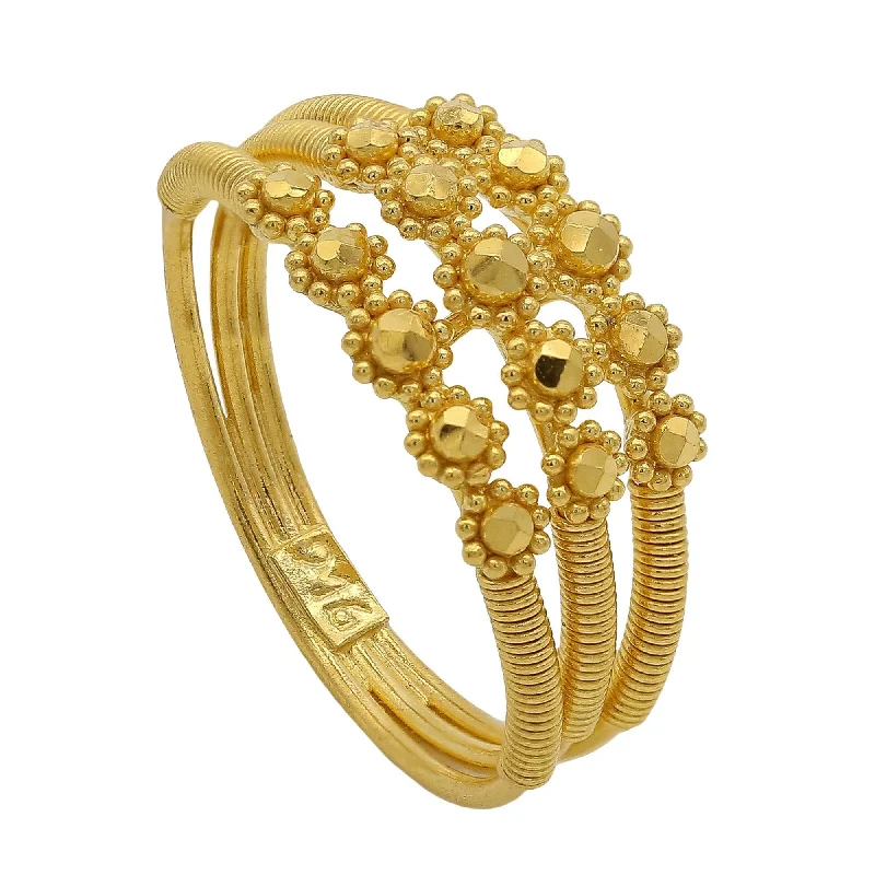 ladies casual rings-22K Yellow Gold Connected Stackable Gold Ring