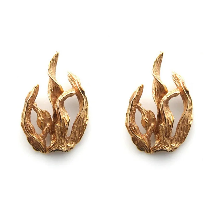 ladies round earrings-Flame Earrings