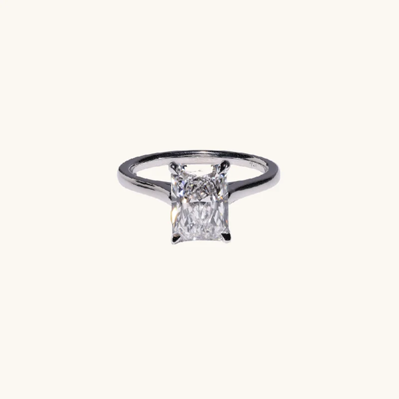 luxurious ladies engagement rings-2.52 Radiant Lab Diamond Engagement Ring