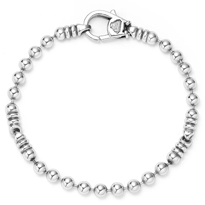 ladies elegant bangles for women-Anthem Silver Caviar Beaded Bracelet