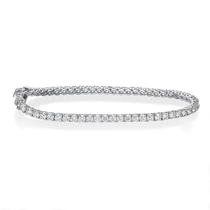 ladies multi-strand bracelets-4.50 ct Round Brillant Cut Diamond Tennis Bracelet