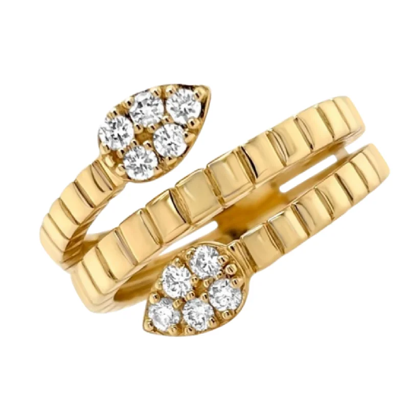 ladies anniversary rings-Twist Gold Pear Ring