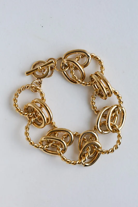 ladies boho bangles-Claudia Gold Chainlink Bracelet