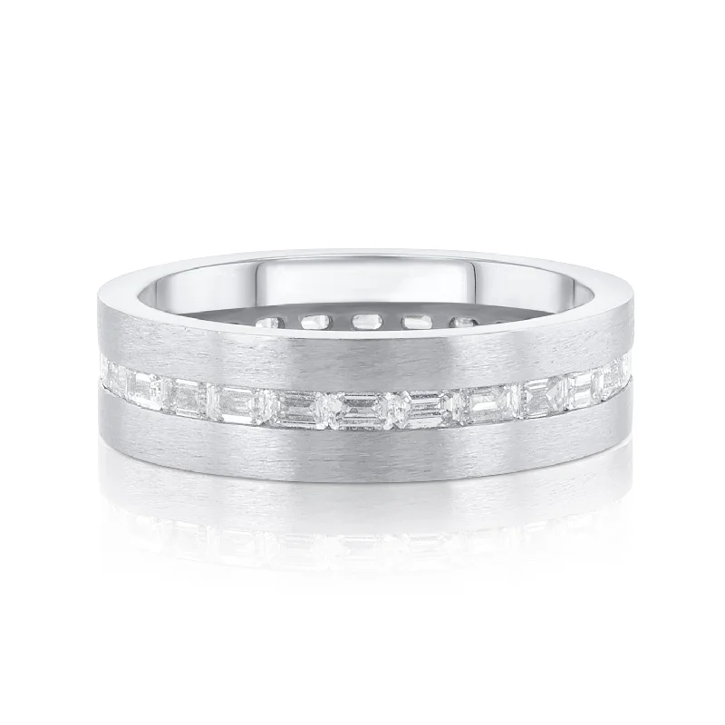 ladies handcrafted rings-2.15 Carat Men's Lab Grown Diamond Eternity Band in Platinum