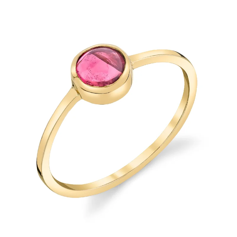 ladies infinity rings-Round Cab Ring - Tourmaline