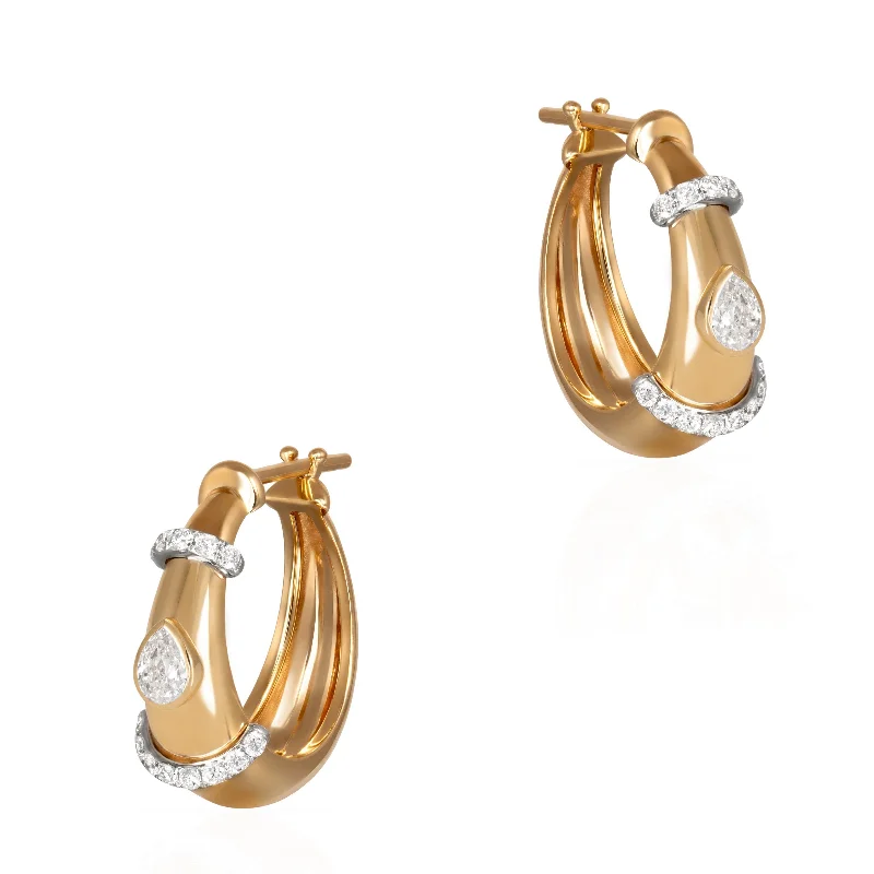 ladies large hoop earrings-Buoy Diamond Earrings