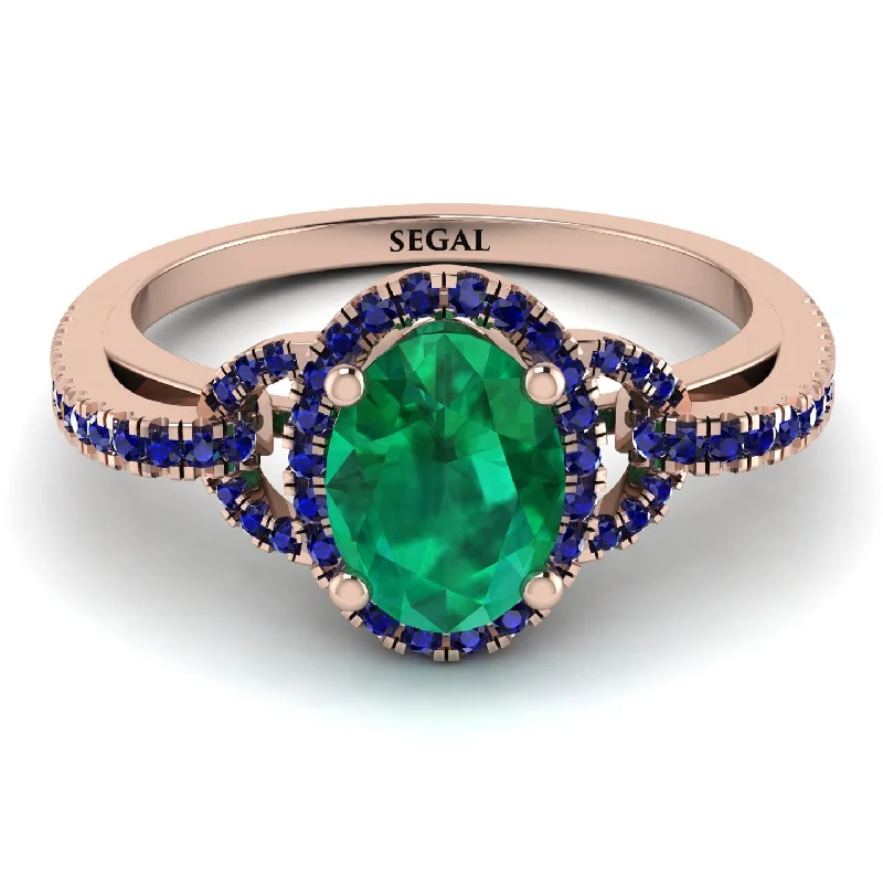 ladies engagement rings with turquoise stones-Timeless Beauty Oval Emerald Engagement Ring - Judy No. 65