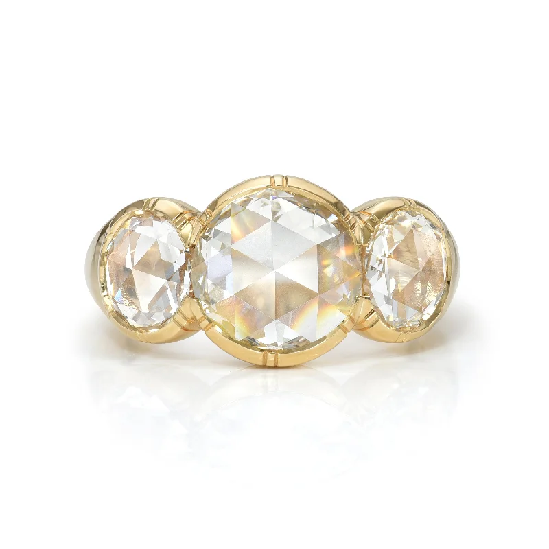 ladies stackable gold rings-THREE STONE BROOKLYN