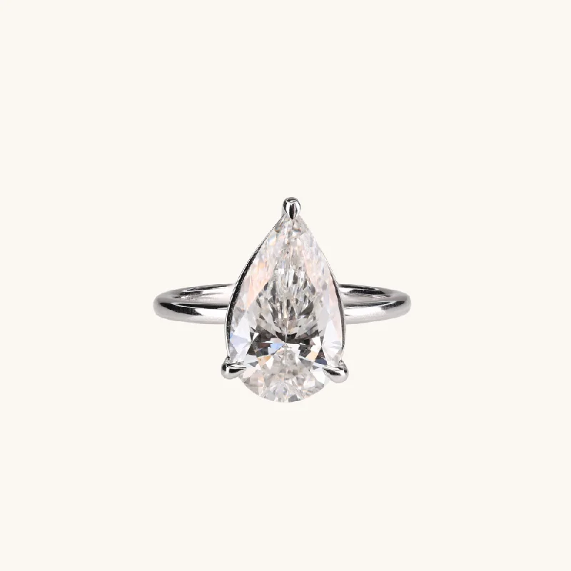 forevermark ladies engagement rings-3.31 Pear Lab Diamond Engagement Ring