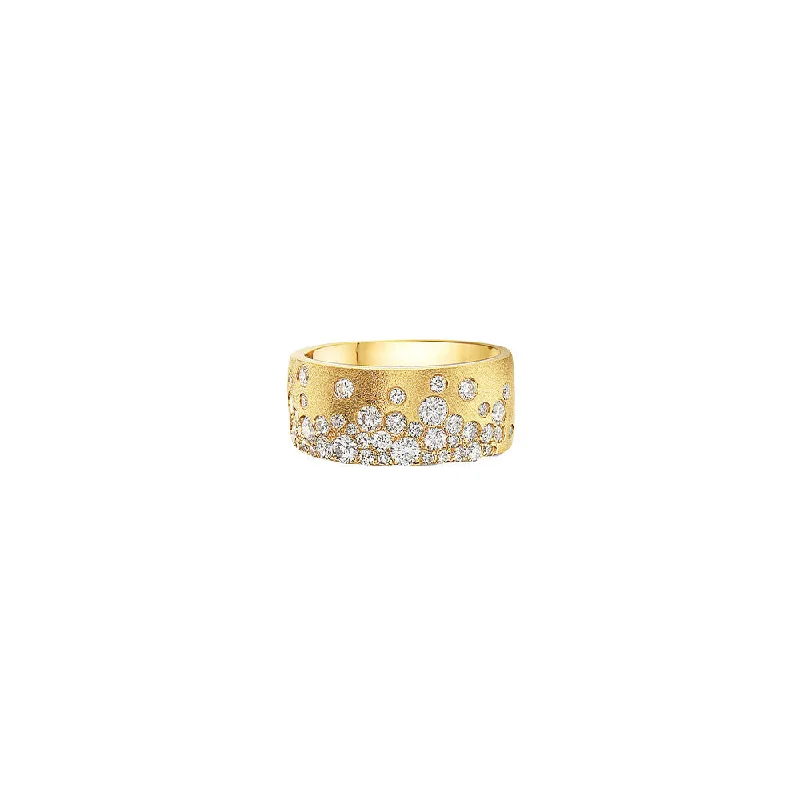 ladies alternative wedding rings-14 Karat Yellow Gold Confetti Diamond Ring