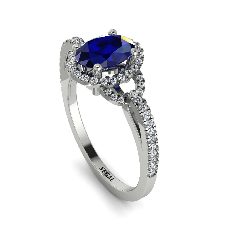 yellow gold ladies engagement rings-Timeless Beauty Oval Sapphire Engagement Ring - Judy No. 15