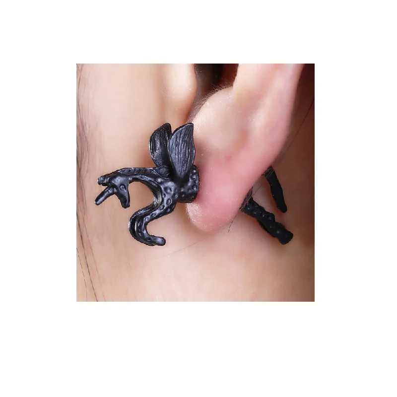 ladies diamond stud earrings-SEXY SPARKLES Sexy Sparkles Pegasus Flying Horse 3D Double Sided Ear Stud Earrings for Women