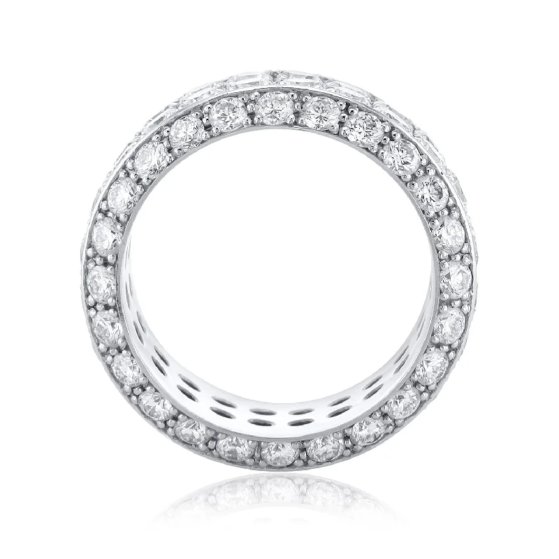 ladies gold plated rings-8.36 Carat Pave Lab Grown Diamond Men's Eternity Band in Platinum