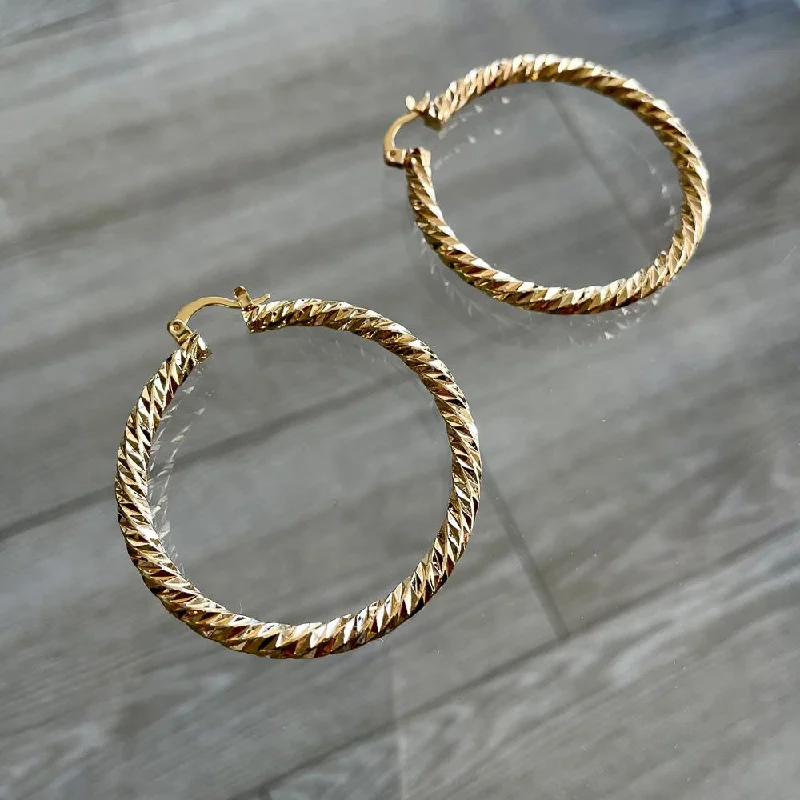 ladies designer drop earrings-Stunna Large Hoop Earrings