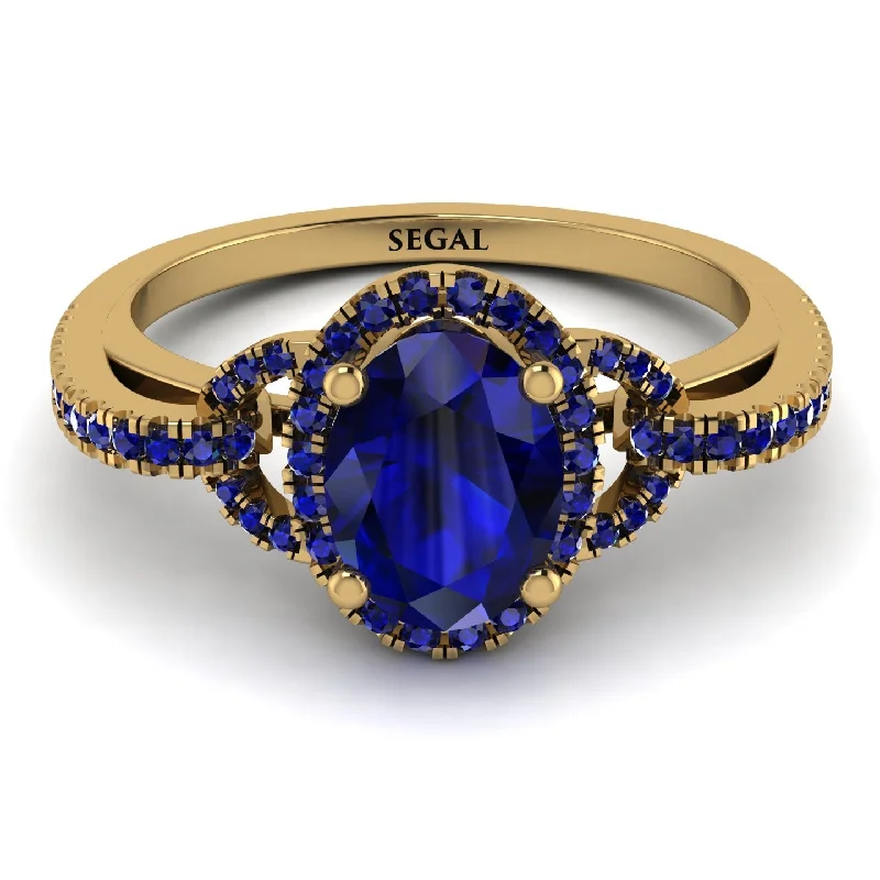 one-of-a-kind ladies engagement rings-Timeless Beauty Oval Sapphire Engagement Ring - Judy No. 73